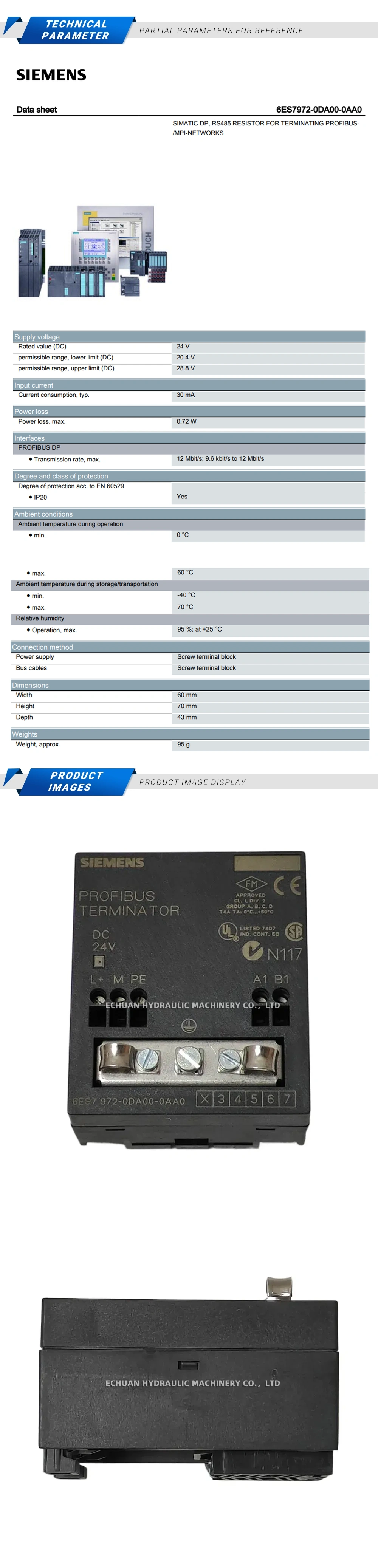 Siemens 6ES7972-0DA00-0AA0 Description