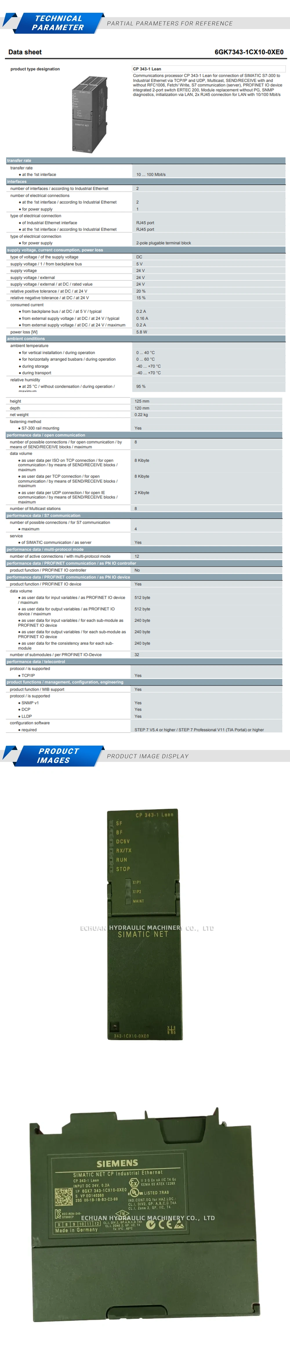Siemens 6GK7343-1CX10-0XE0 Communication Processor Description