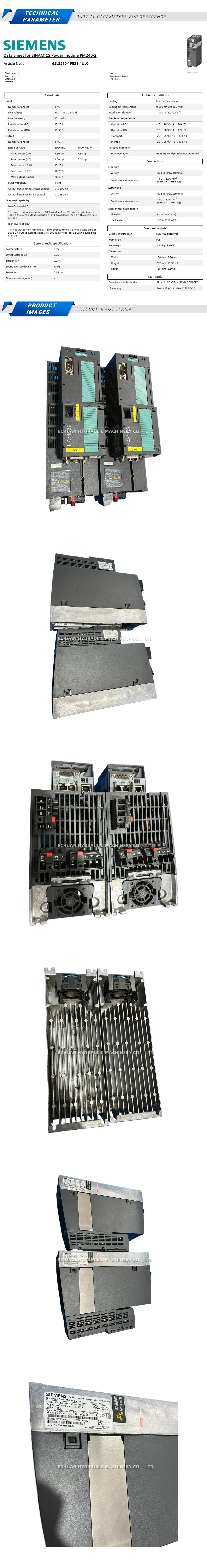 Siemens 6SL3210-1PE21-4UL0 Description