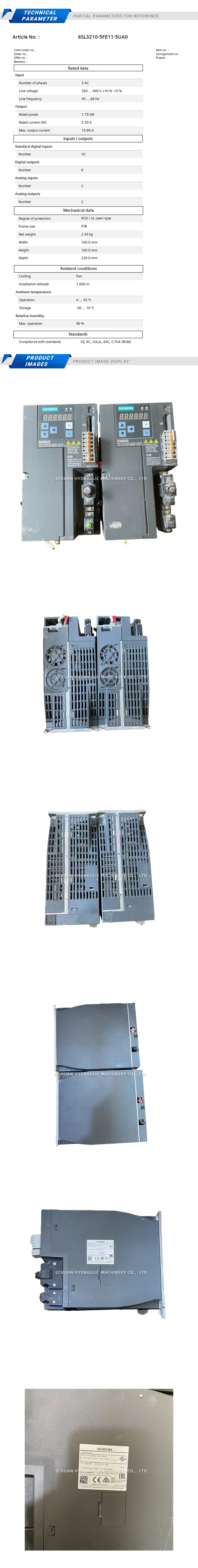 Siemens 6SL3210-5FE11-5UA0 Description