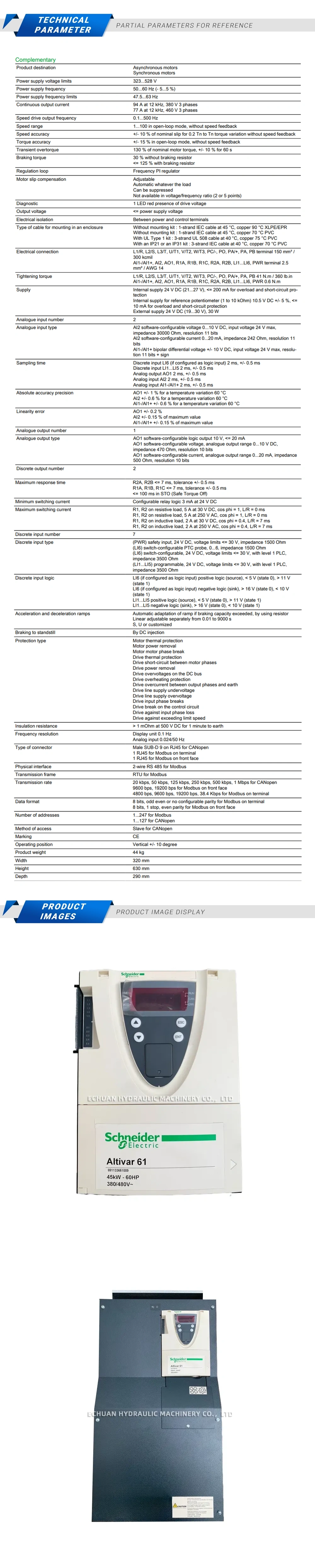 Schneider ATV61HD45N4Z Description
