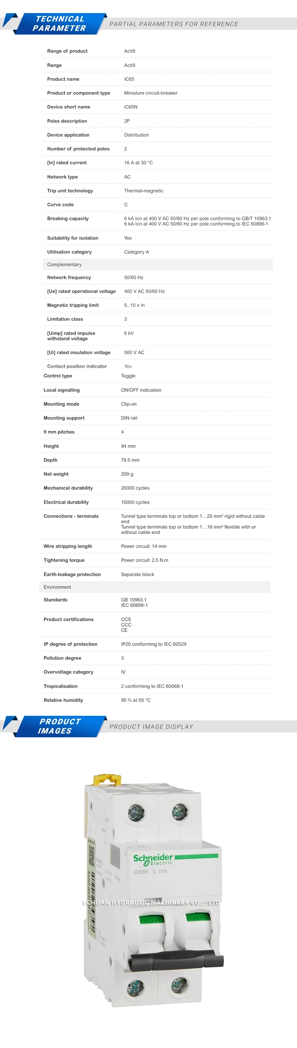 Schneider IC65N Description