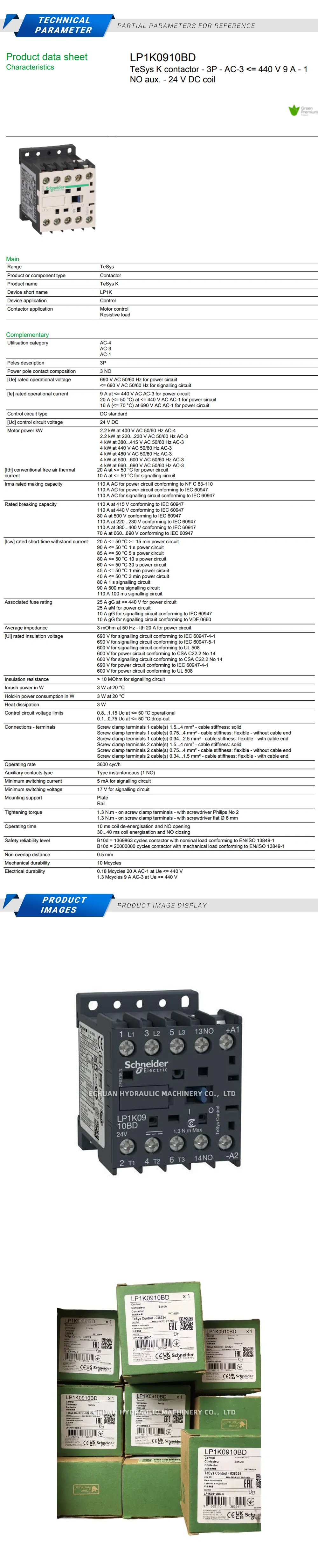Schneider LP1K0910BD Description
