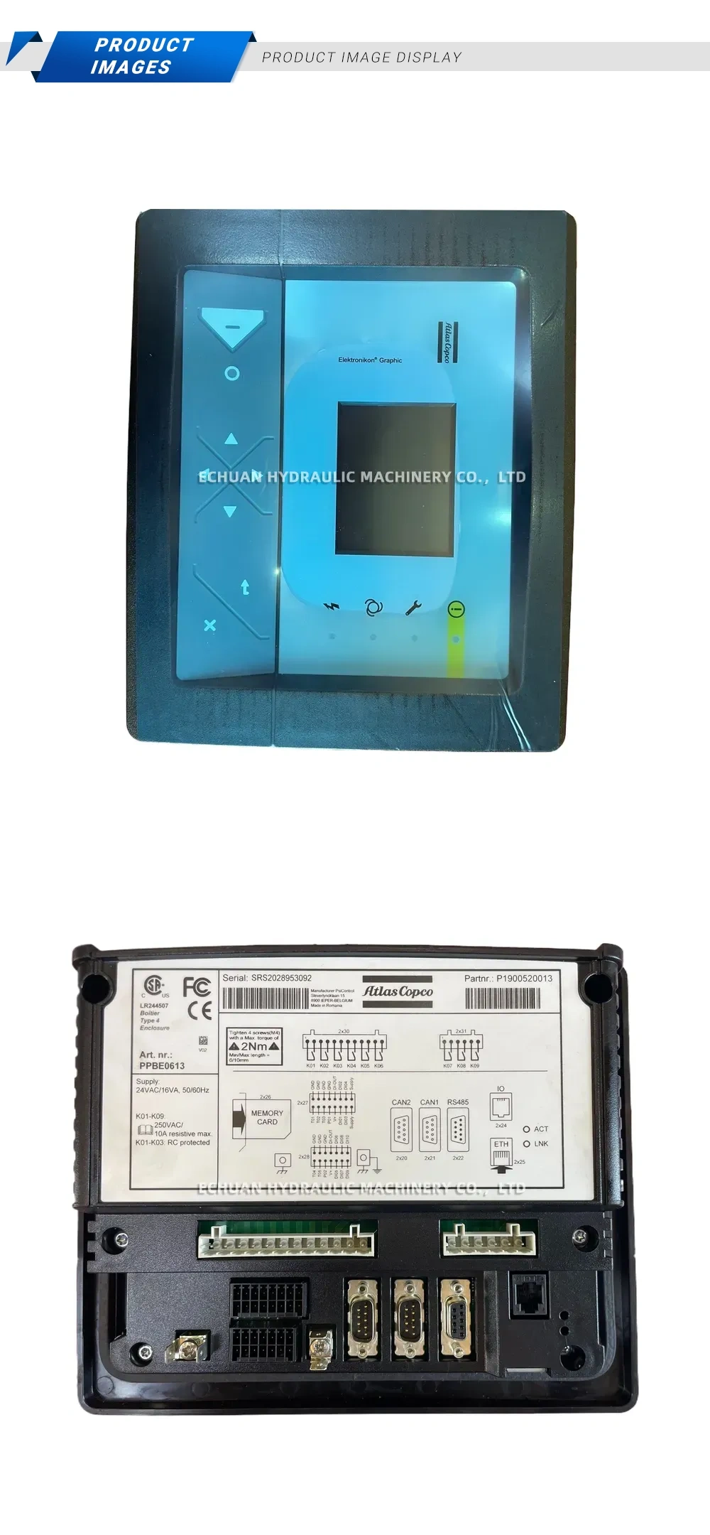 Atlas Copco PPBE0613 Elektronikon Graphic Controller Description