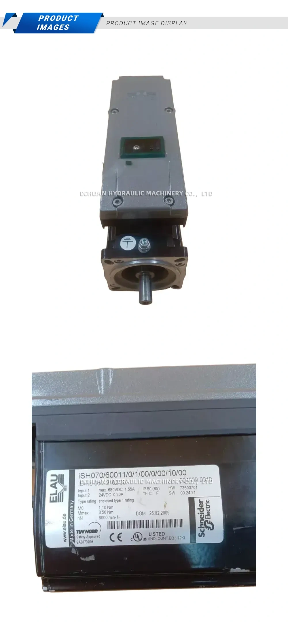 ELAU iSH070/60011/0/1/00/0/00/10/00 Servo Motor Description