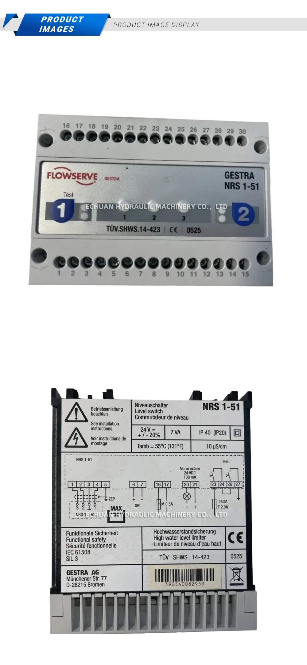 Flowserve NRS 1-51 Level Switch / High Water Level Limiter Description