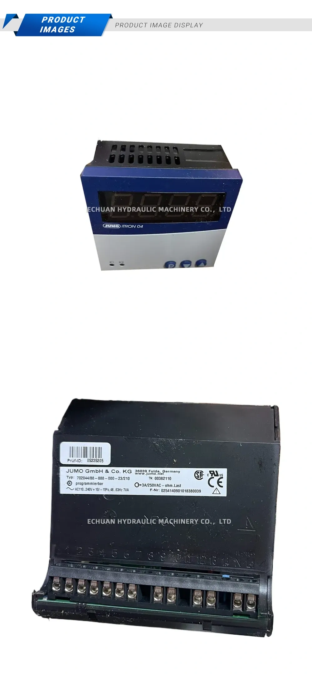 JUMO 702044/88-888-000-23/210 Temperature Controller Description