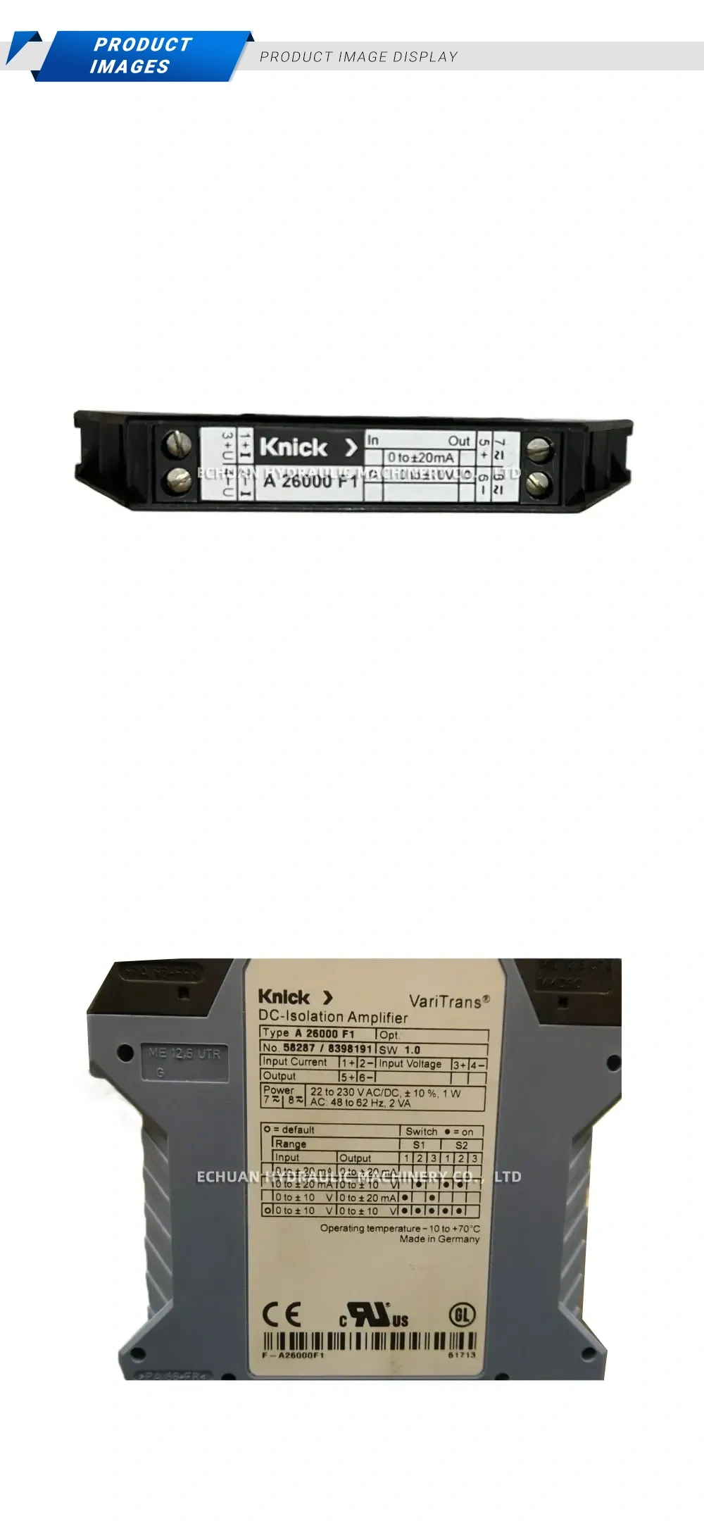 Knick A 26000 F1 DC-Isolation Amplifier Description