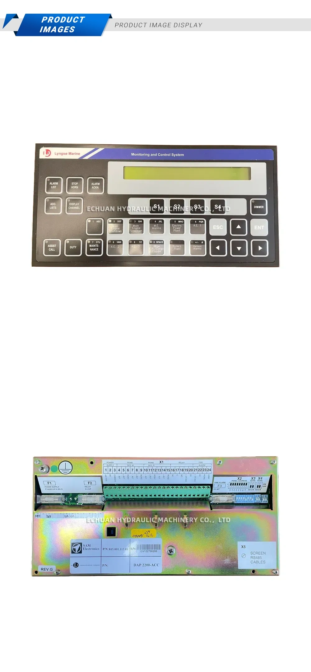 Lyngso Marine / SAM Electronics DAP 2200-ACC Monitoring and Control System Panel Description
