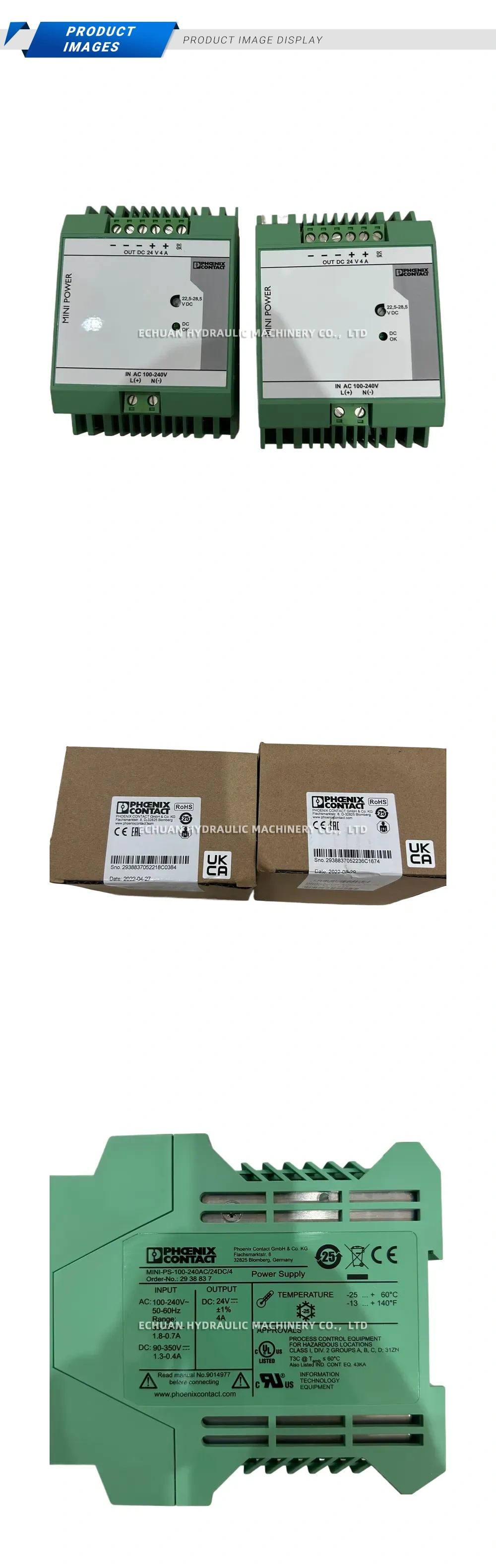 Phoenix Contact MINI-PS-100-240AC/24DC/4 DIN Rail Power Supply Description