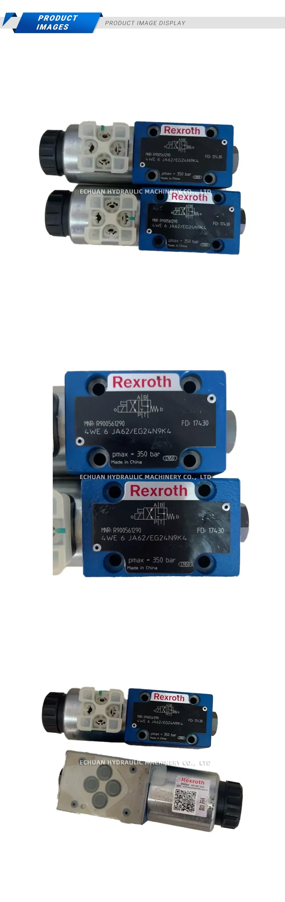 Rexroth 4WE 6 JA62/EG24N9K4 Hydraulic Solenoid Directional Valve Description