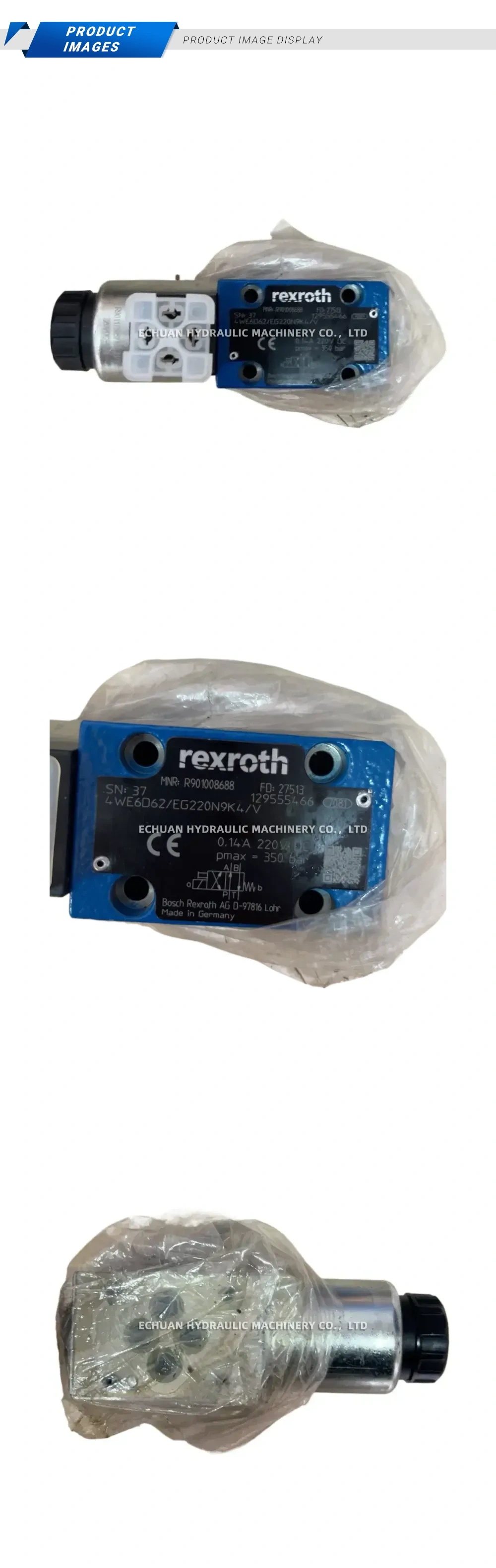 Rexroth 4WE6D62/EG220N9K4/V Hydraulic Directional Control Valve Description