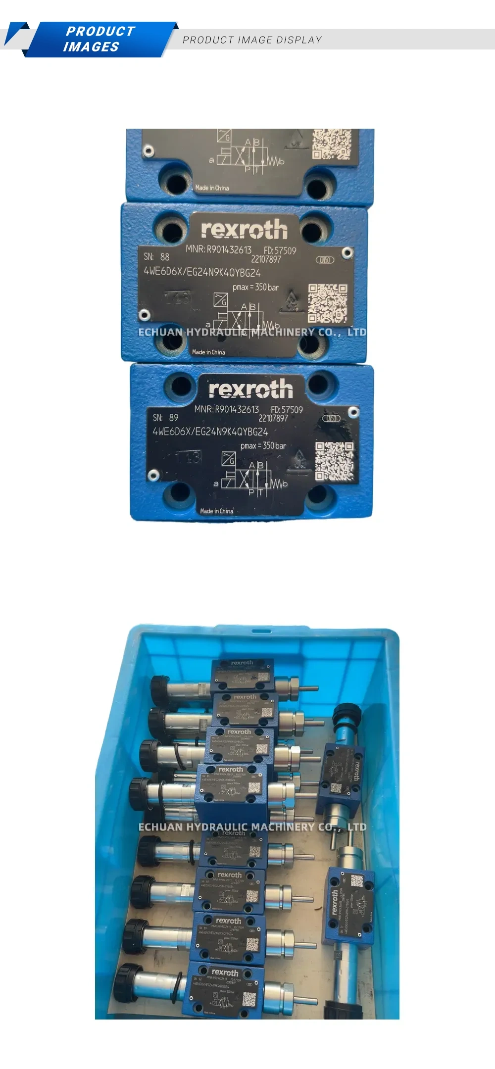 Rexroth 4WE6D6X/EG24N9K4QYBG24 Hydraulic Directional Control Valve Description