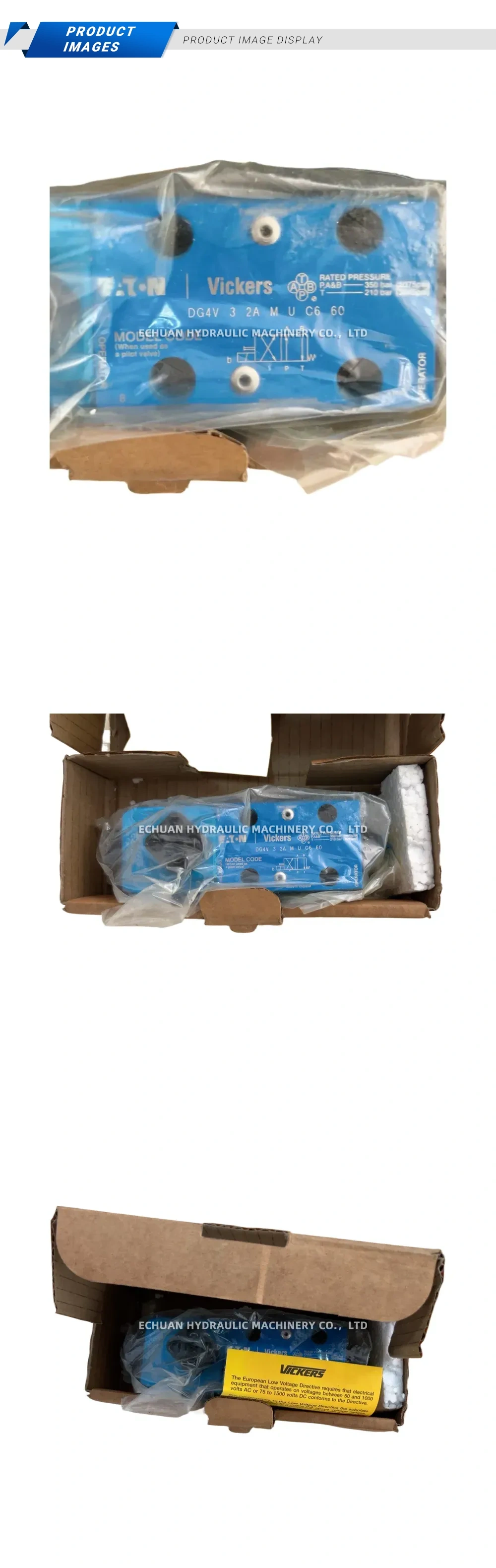 Vickers DG4V 3 2A M U C6 60 Solenoid Operated Directional Control Valve Description