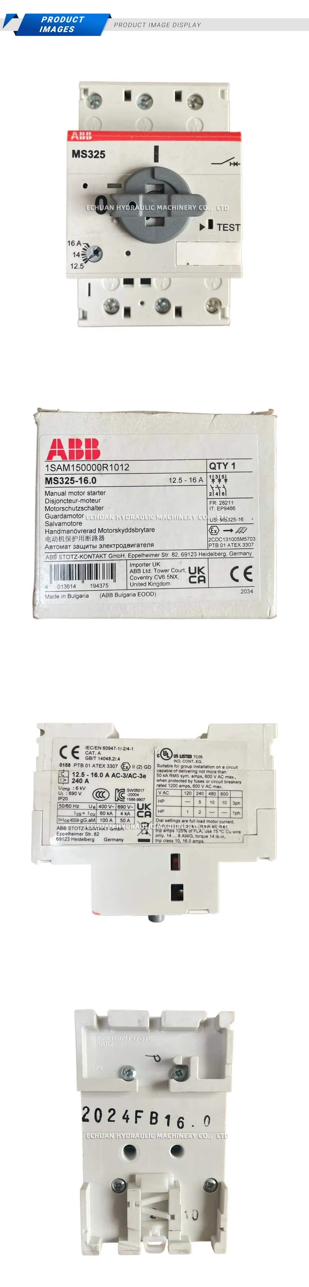ABB MS325-16.0 Manual Motor Starter Description