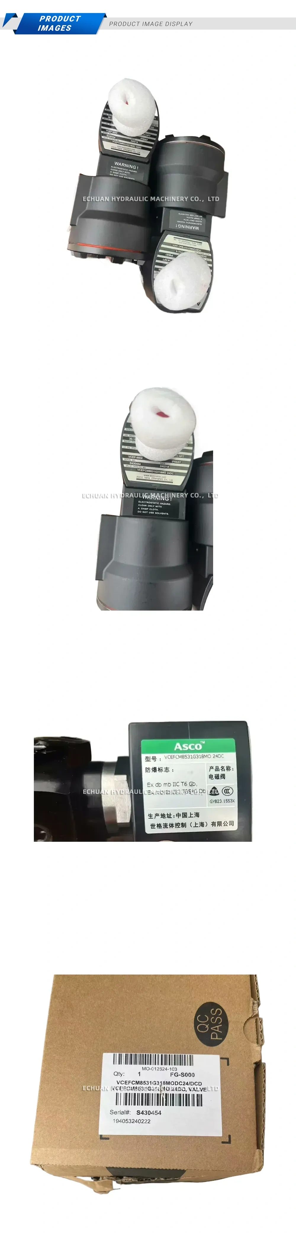 Asco VCEFCM8531G318MO 24DC Solenoid Valve Description