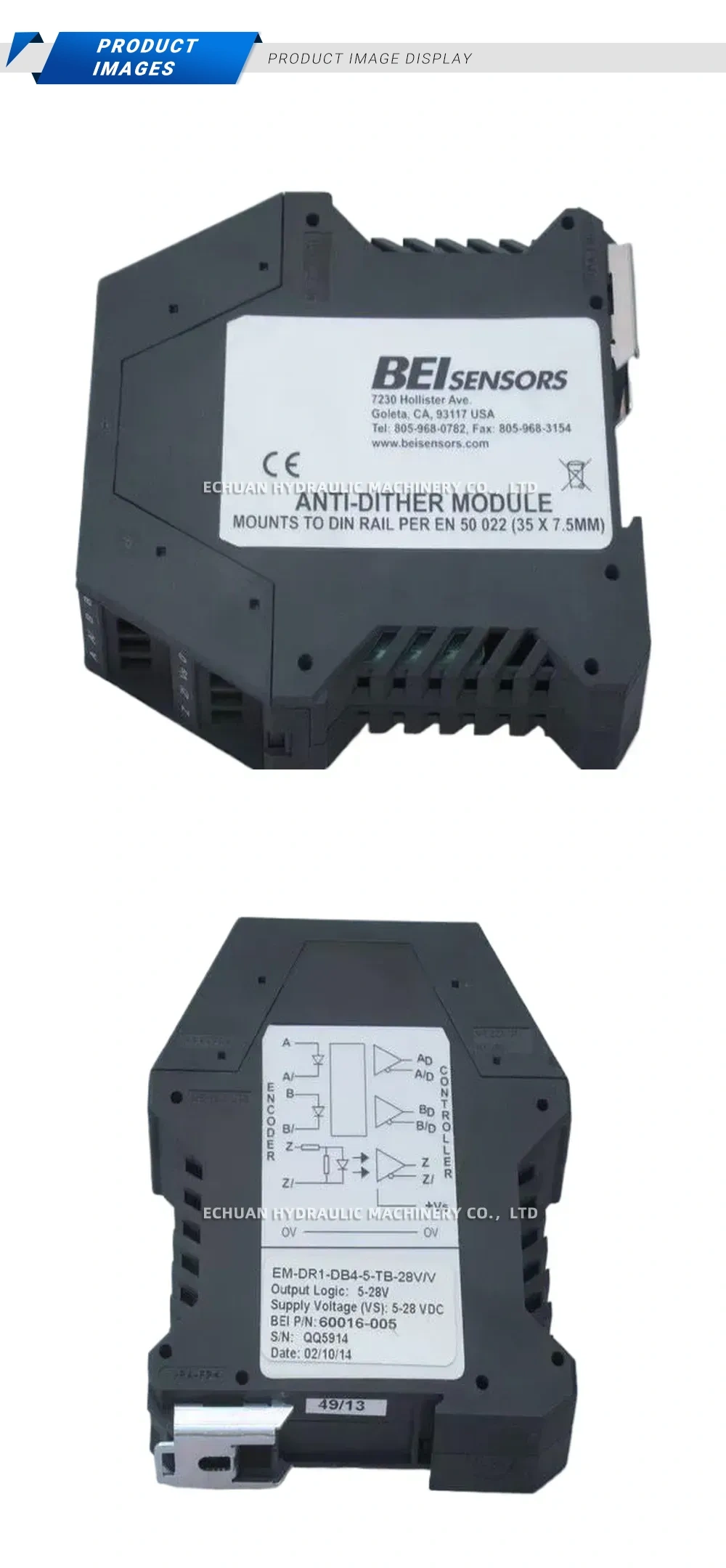 BEI Sensors EM-DR1-DB4-5-TB-28V/V Anti-Dither Module Description