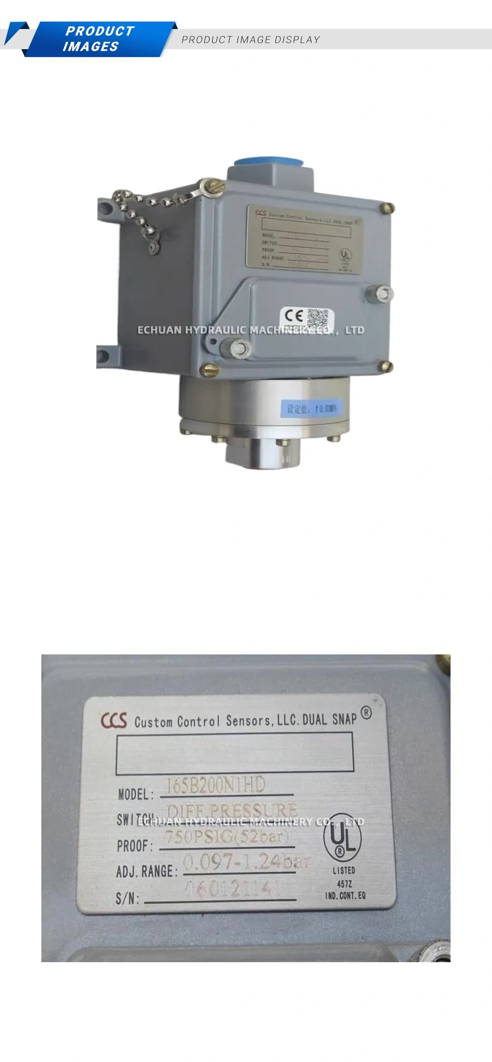 CCS 165B200N1HD Differential Pressure Switch Description