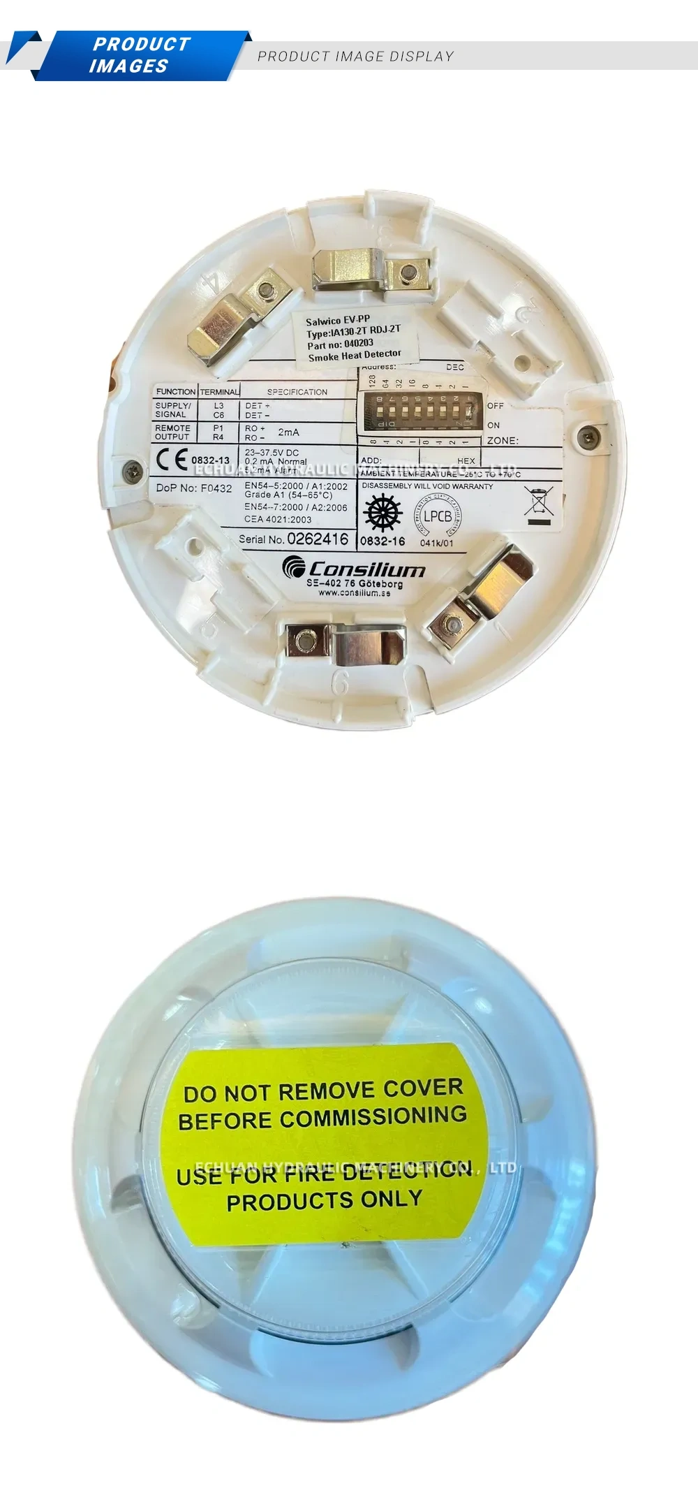 Consilium IA130-2T RDJ-2T Smoke Heat Detector Description