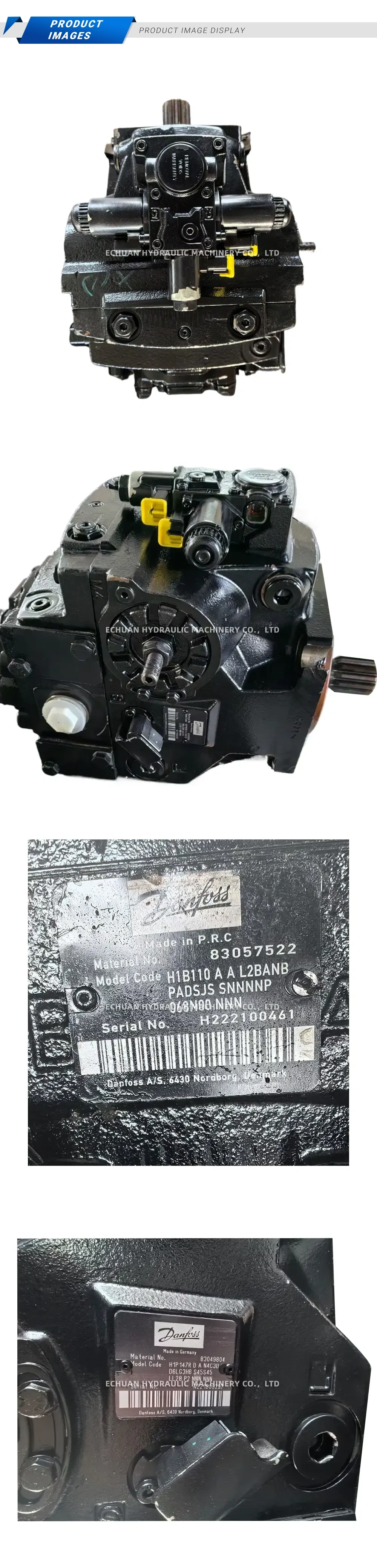 Danfoss H1P147R D A N4C30 / H1B110 A A L2BANB Hydraulic Axial Piston Pump Description