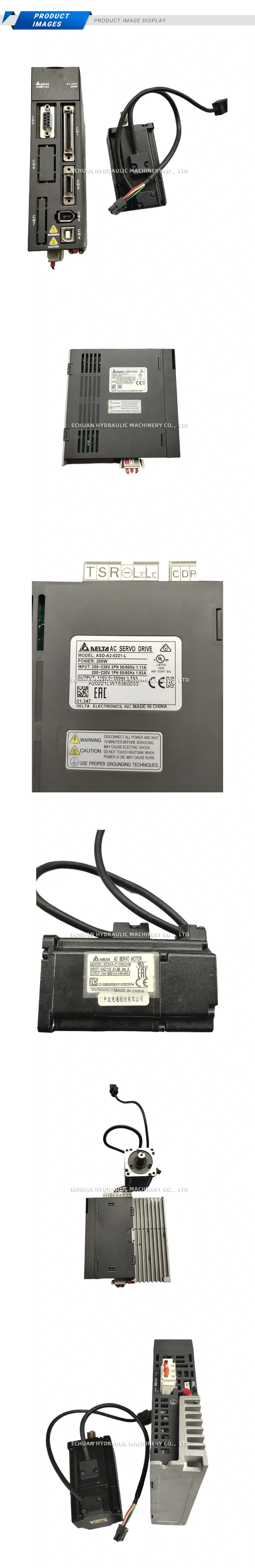 Delta ASD-A2-0221-L / ECMA-C10602RS AC Servo Drive and Motor Set Description