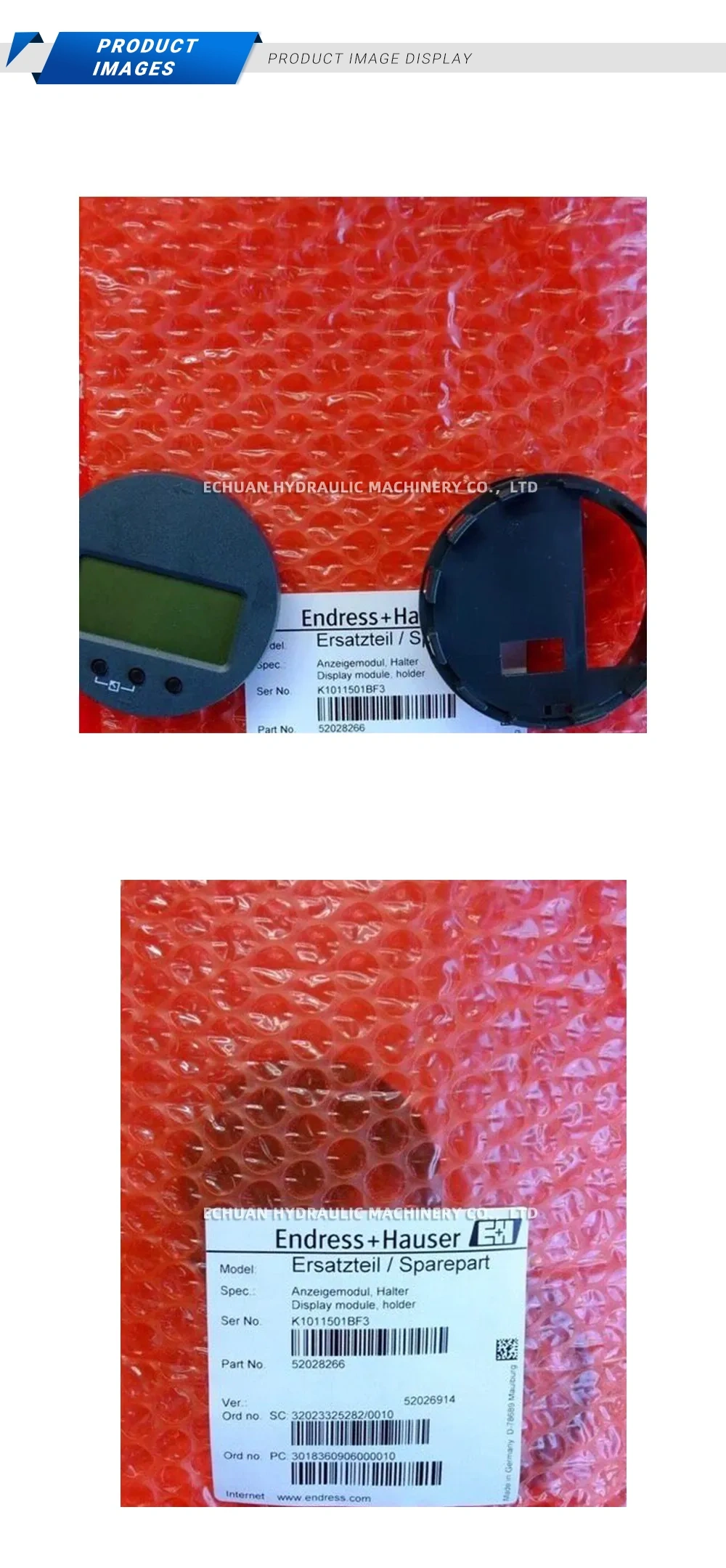 Endress+Hauser 52028266 Display Module Holder Description