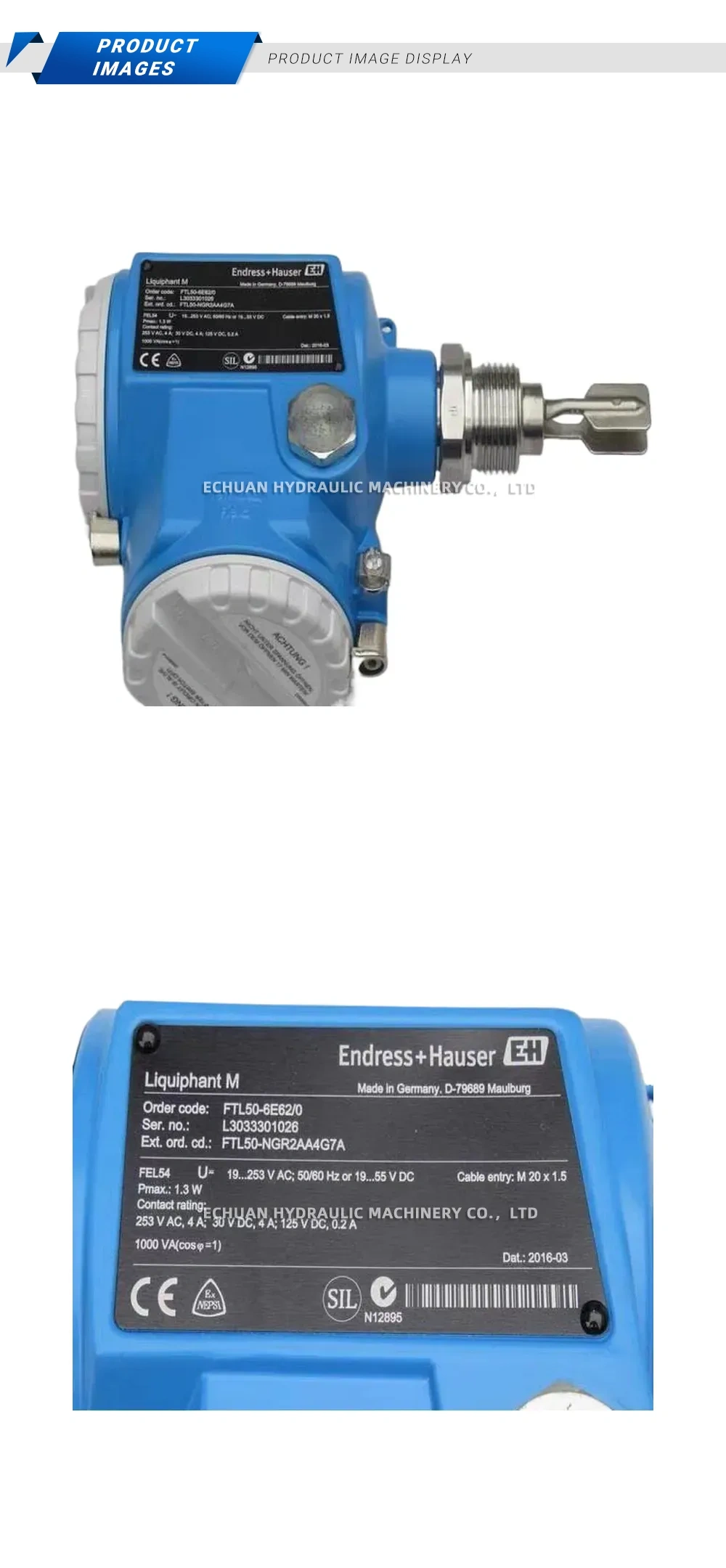 Endress+Hauser FTL50-6E62/0 Liquiphant M Vibration Level Switch Description