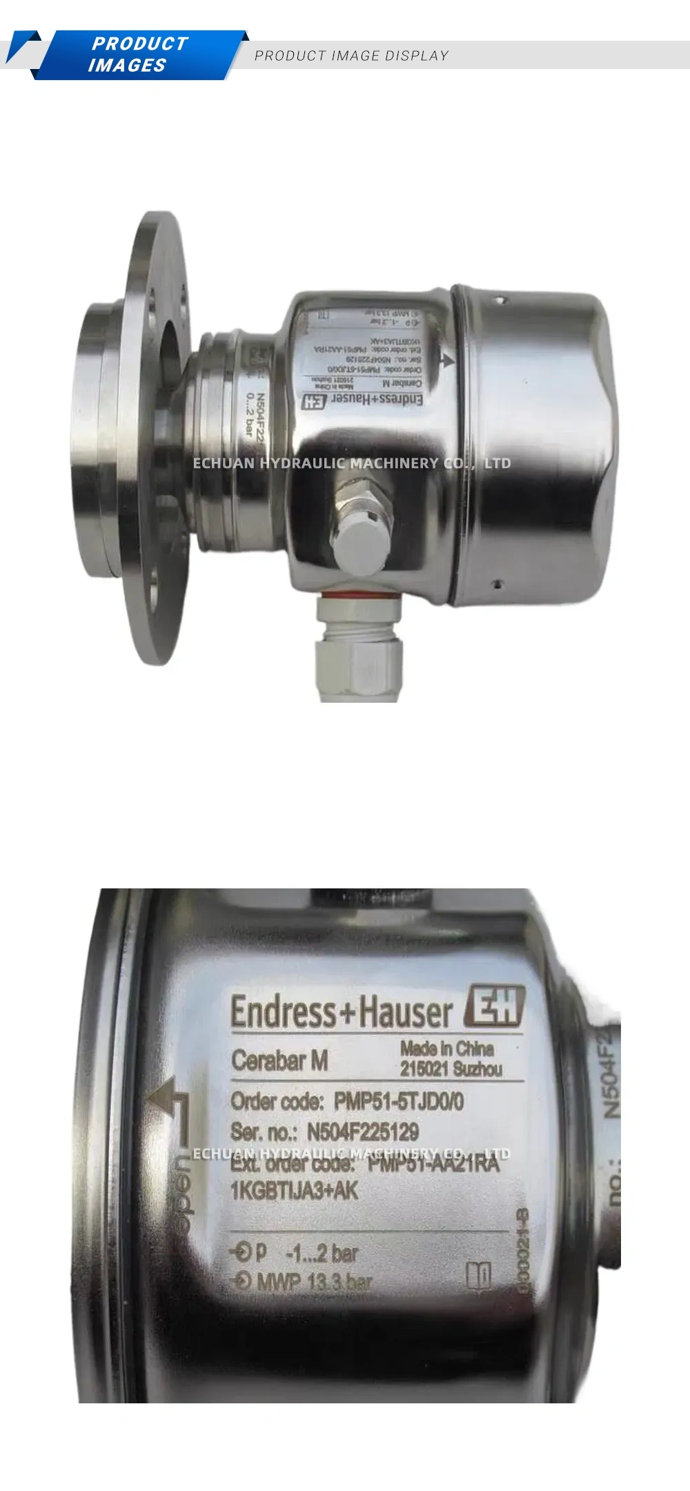 Endress+Hauser PMP51-5TJD0/0 Cerabar M Pressure Transmitter Description