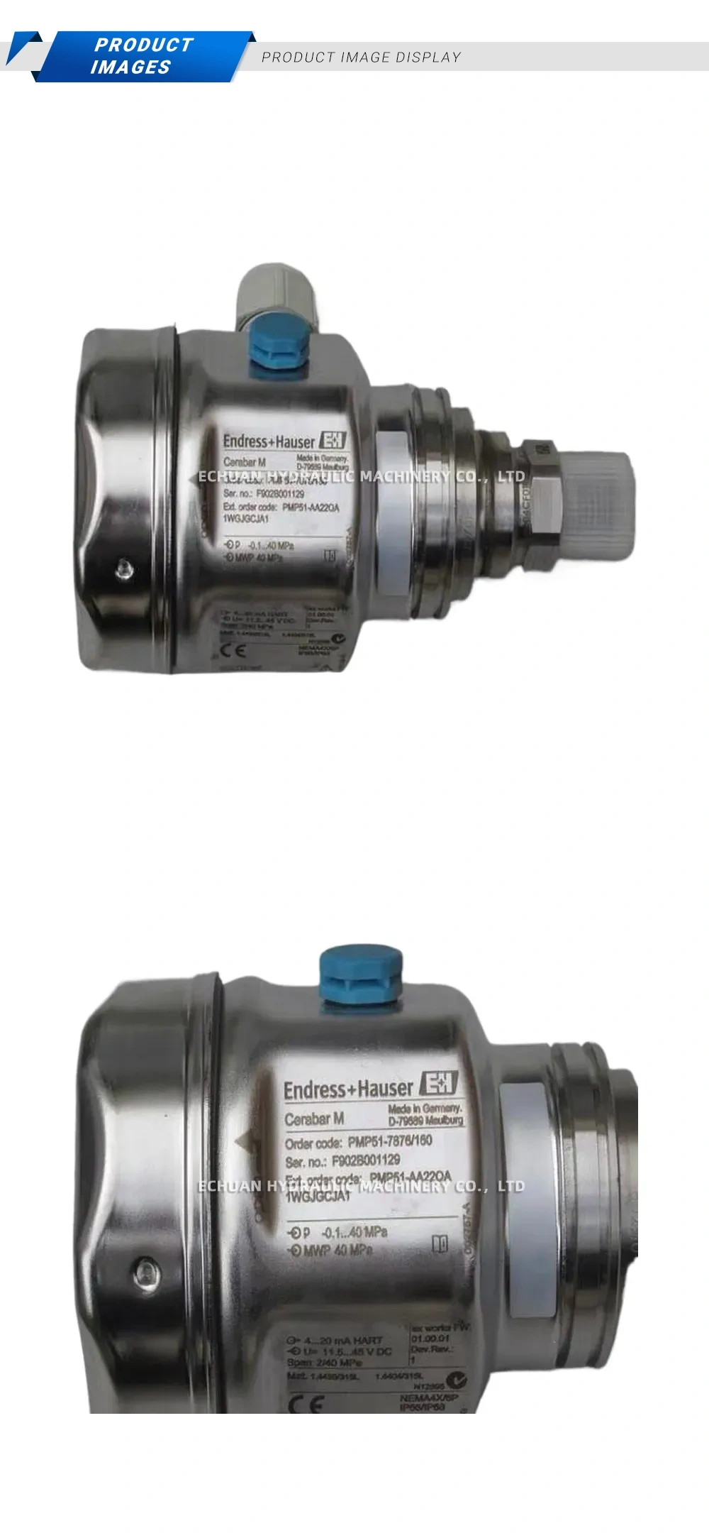 Endress+Hauser PMP51-7876/160 Pressure Transmitter Description
