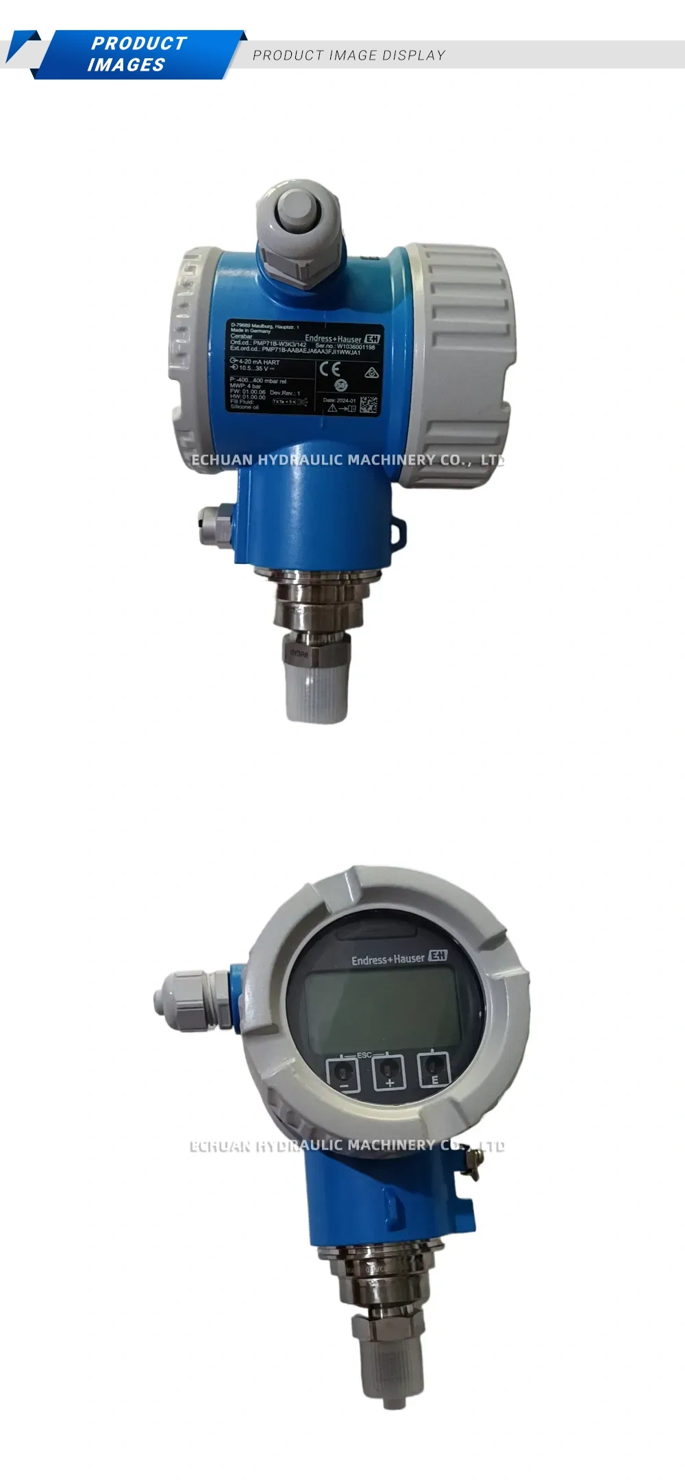 Endress+Hauser PMP71B Cerambar Pressure Transmitter Description