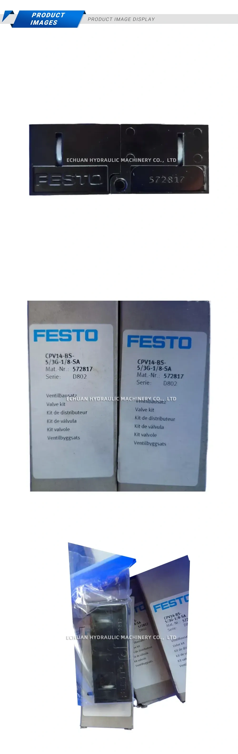 FESTO CPV14-BS-5/3G-1/8-SA Valve kit Description