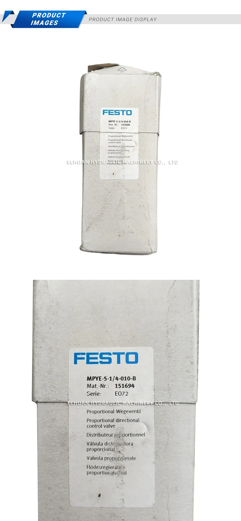 FESTO MPYE-5-1/4-010-B Proportional directional control valve Description