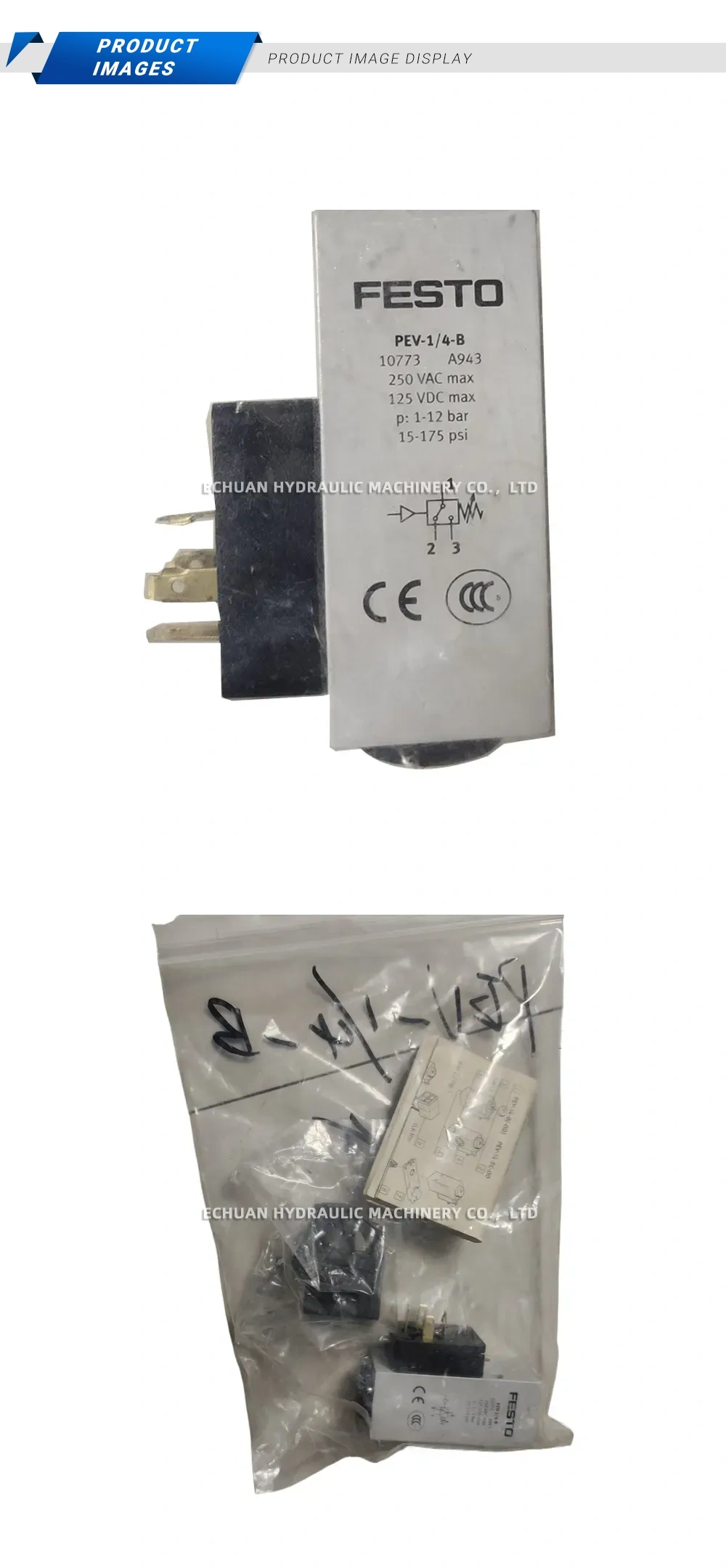 FESTO PEV-1/4-B Electro-mechanical Pressure Switch Description