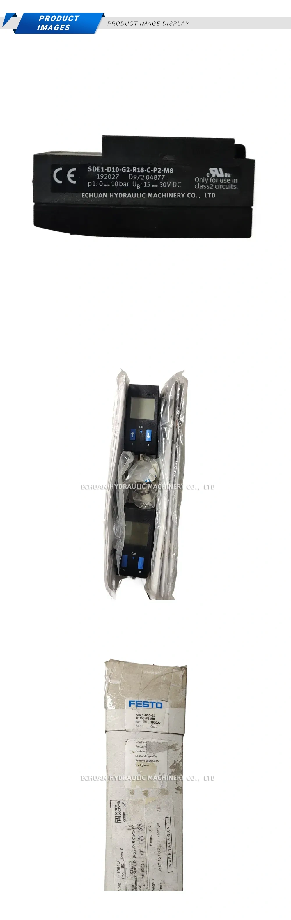 Festo SDE1-D10-G2-R18-C-P2-M8 Pressure Sensor Description