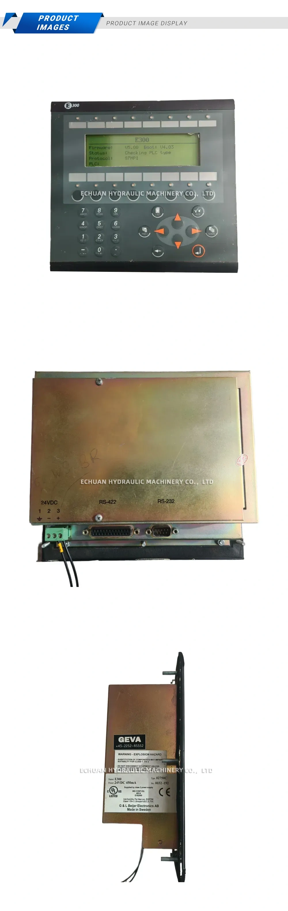 G & L Beijer Electronics AB E300 (02750C) HMI Operator Panel Description