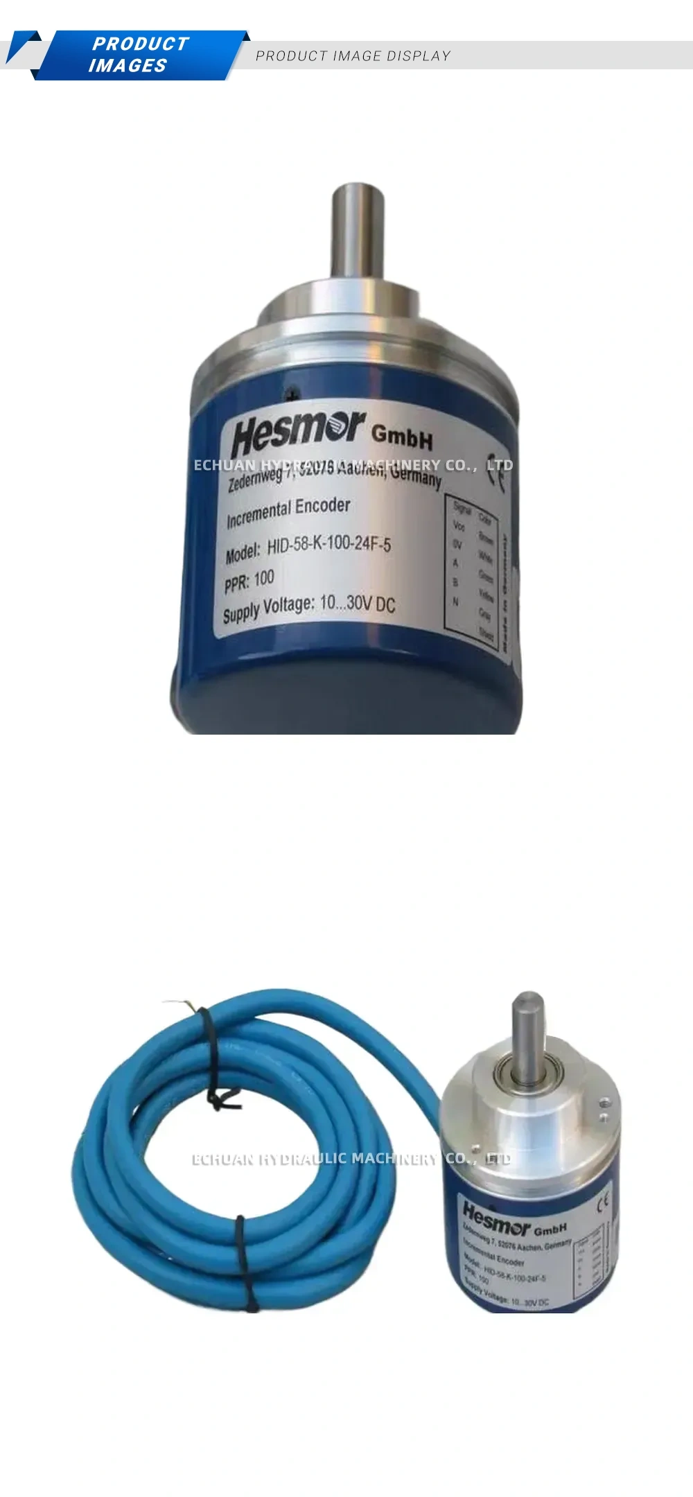 Hesmor HID-58-K-100-24F-5 Incremental Encoder Description