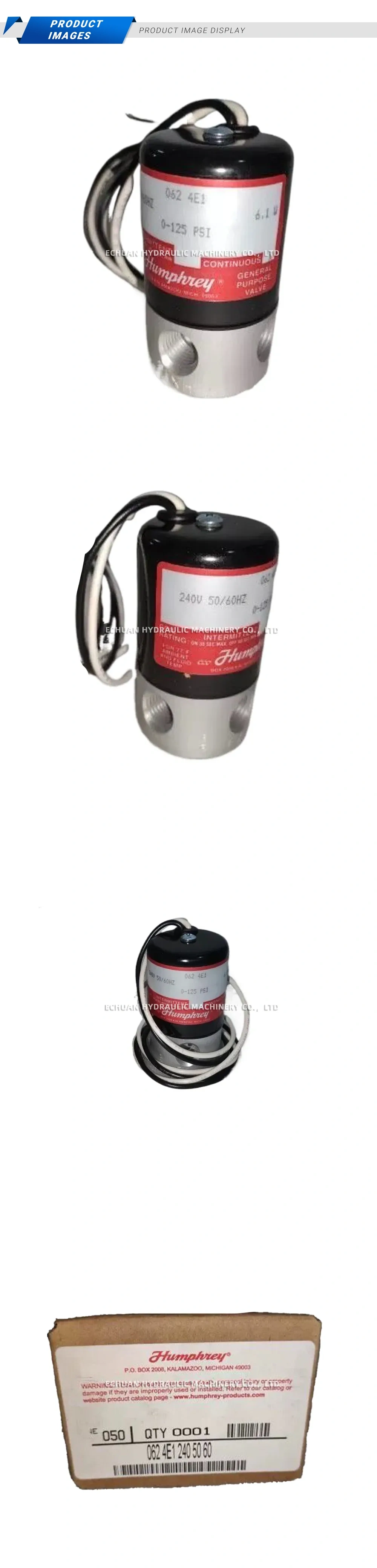 Humphrey 062 4E1 240 50 60 Solenoid Valve Description