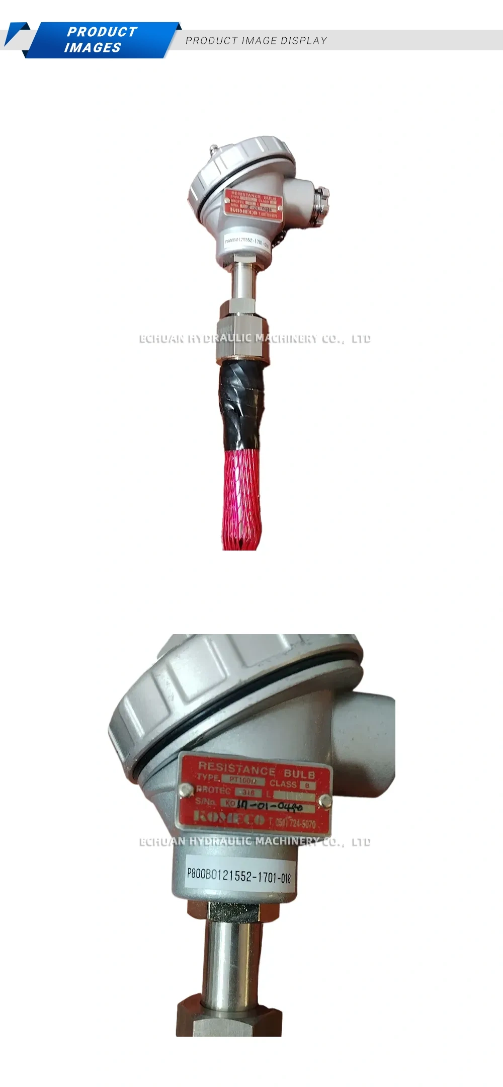 KOMECO PT1000 Resistance Bulb / RTD Temperature Sensor Description