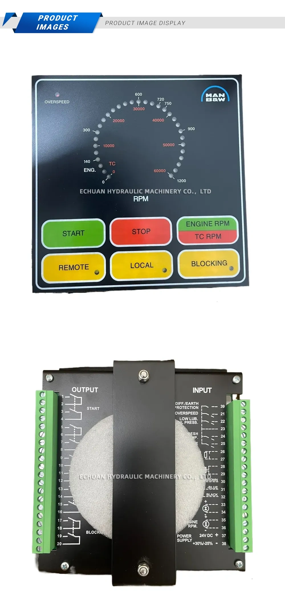 MAN B&W 1639294-6 Engine Control Panel / Start Box Description
