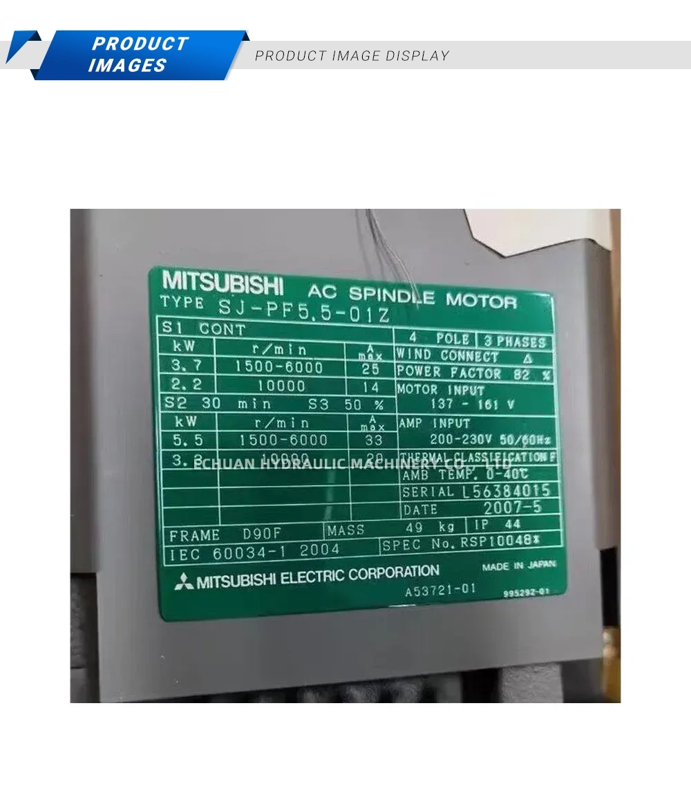 Mitsubishi SJ-PF5.5-01Z AC Spindle Motor Description