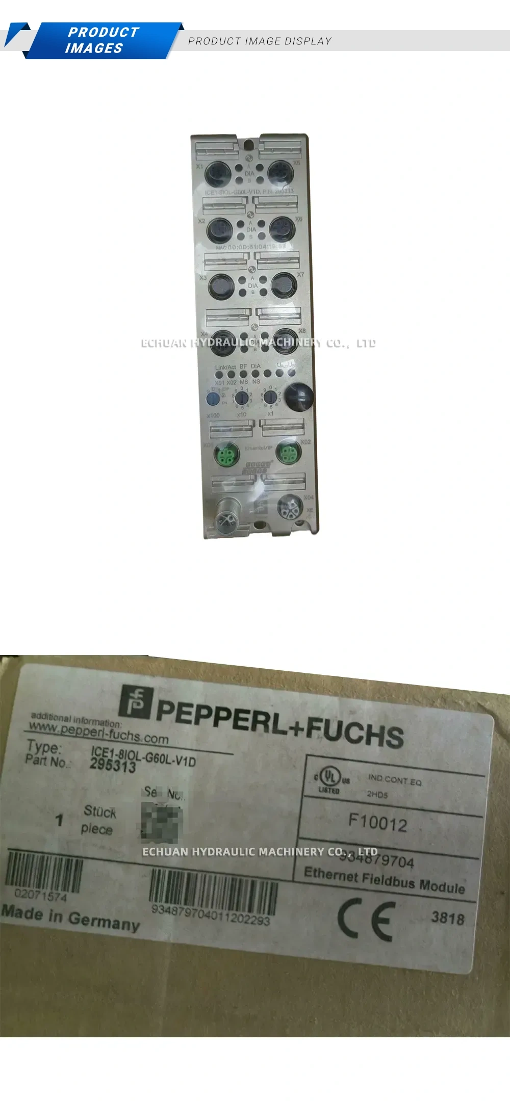 Pepperl+Fuchs ICE1-8IOL-G60L-V1D Ethernet Fieldbus Module Description