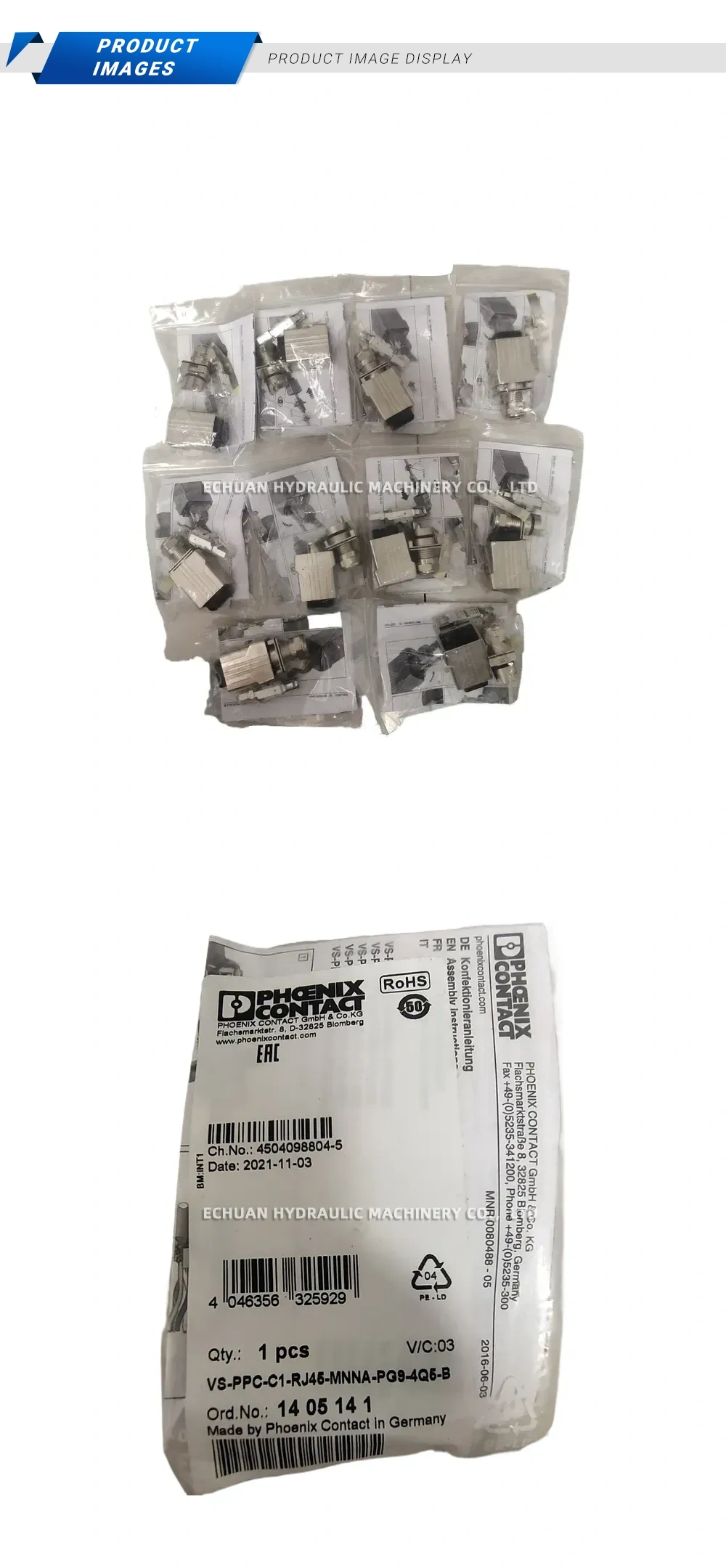 Phoenix Contact VS-PPC-C1-RJ45-MNNA-PG9-4Q5-B Industrial Ethernet Connector Description