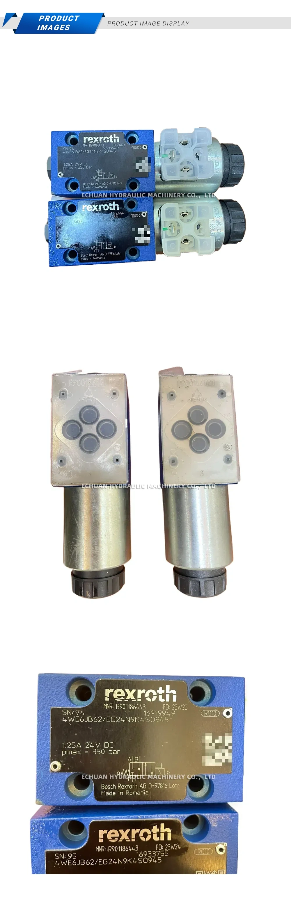 Rexroth 4WE6JB62/EG24N9K4SO945 Directional Control Valve Description