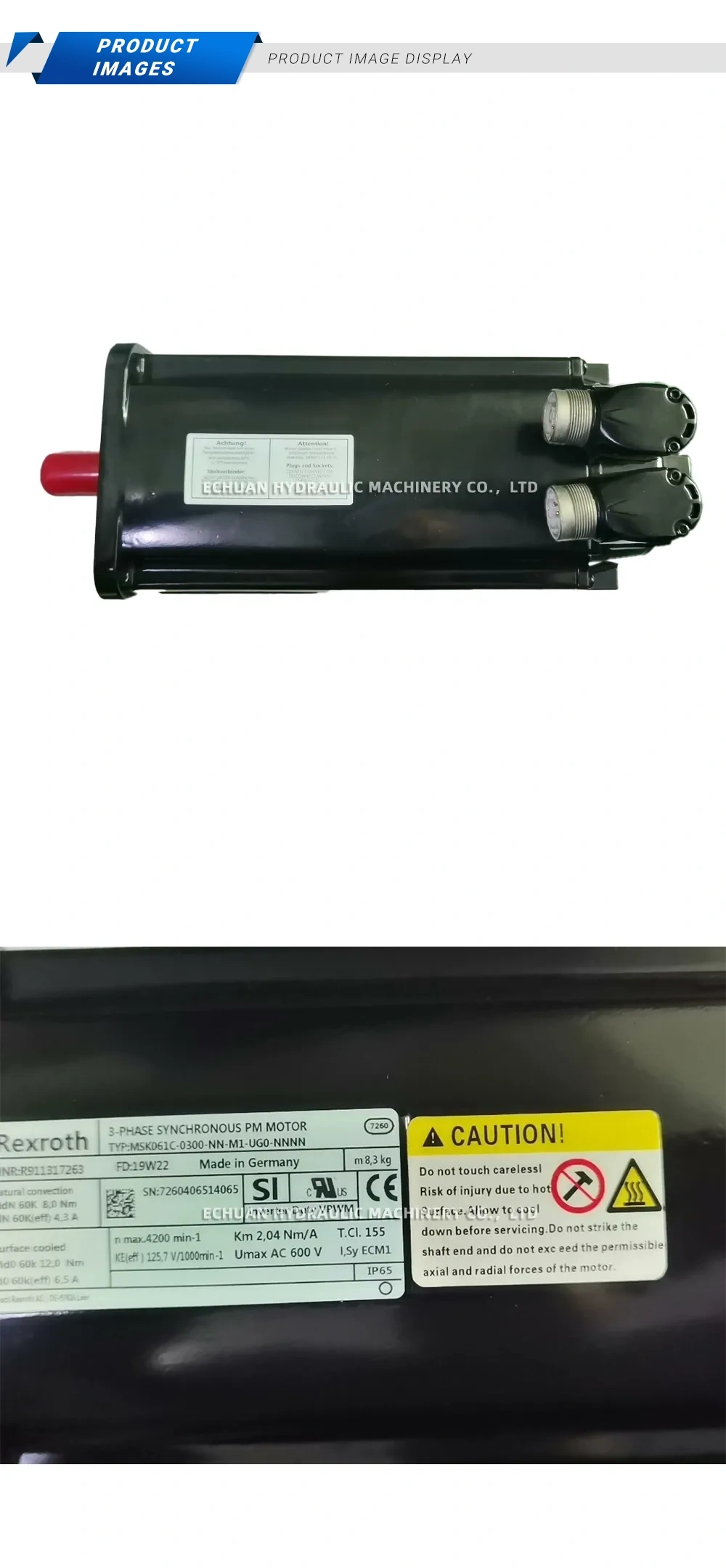 Rexroth MSK061C-0300-NN-M1-UG0-NNNN 3-Phase Synchronous PM Motor Description