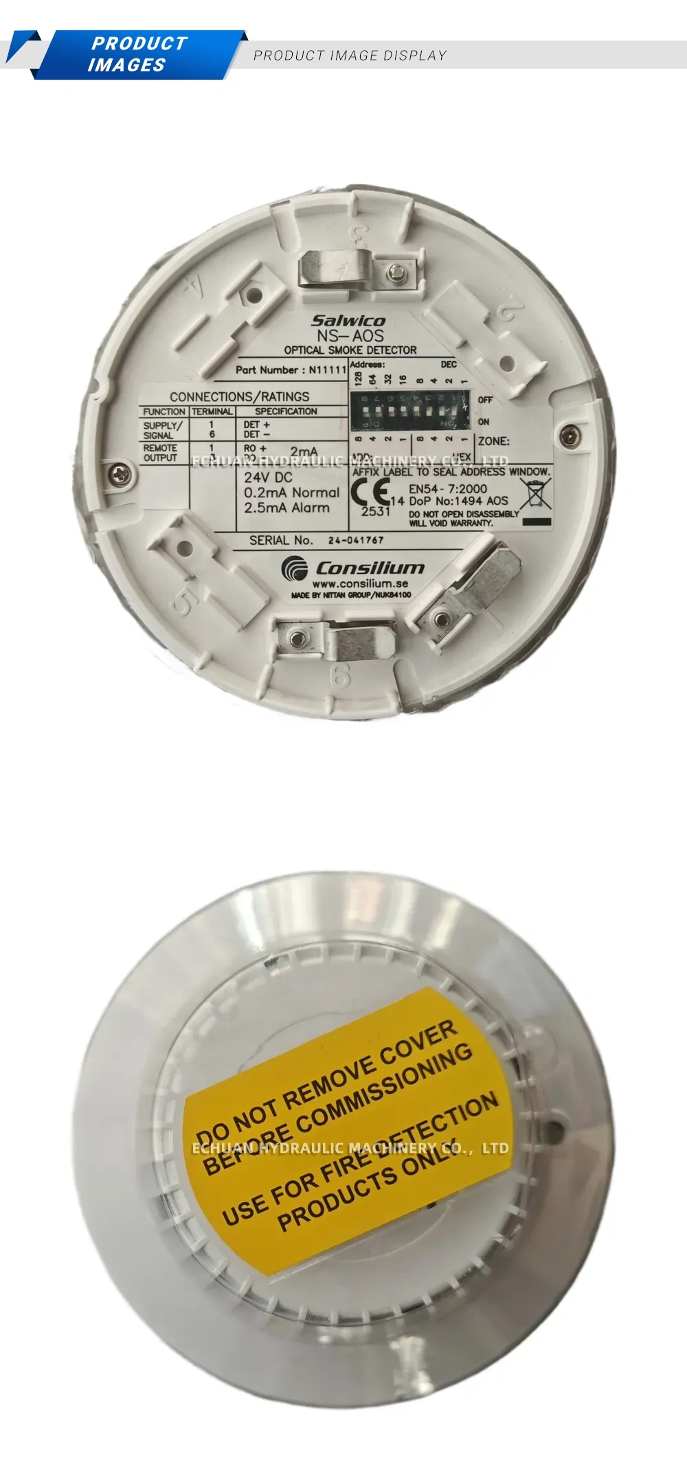 Salwico / Consilium NS-AOS Optical Smoke Detector Description