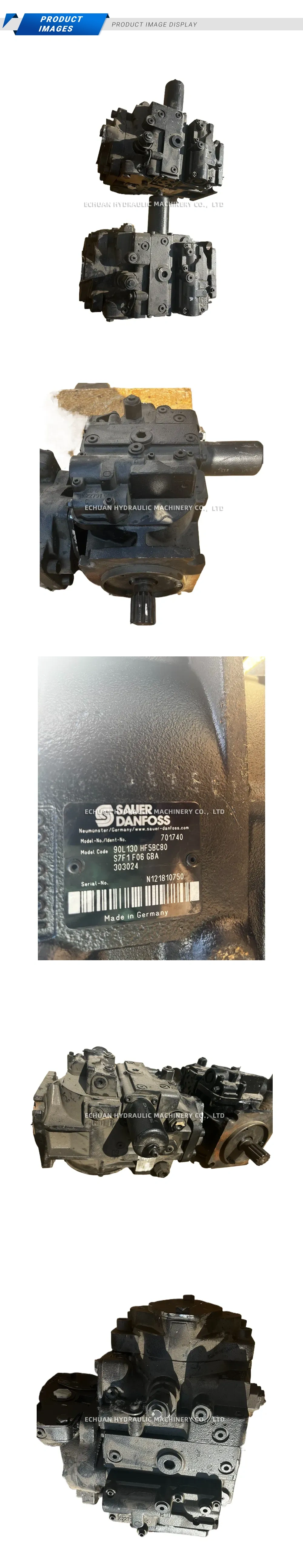 Sauer Danfoss 90L130 HF5BC80 S7F1F06 GBA Axial Piston Hydraulic Pump Description