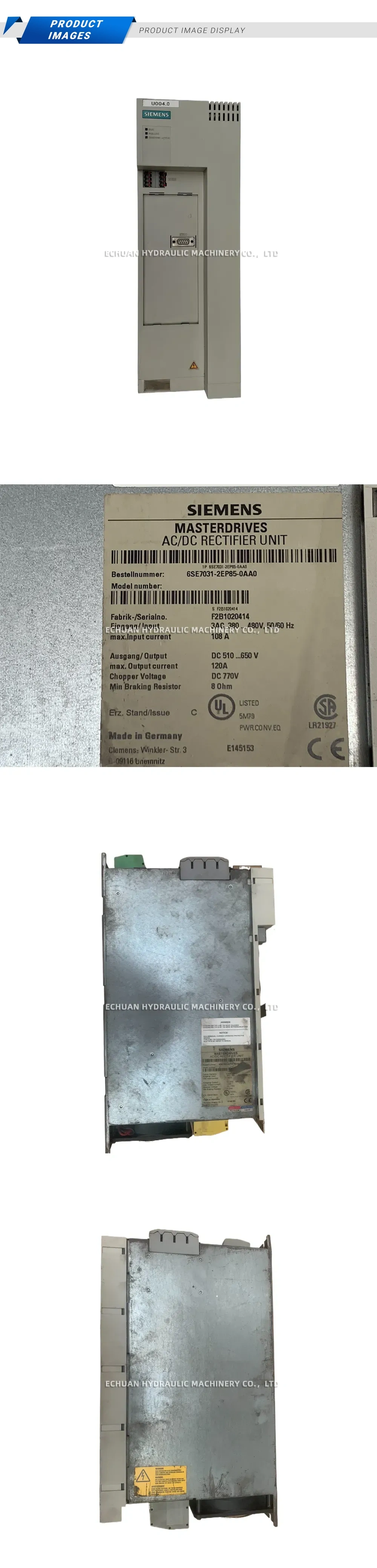 Siemens 6SE7031-2EP85-0AA0 AC/DC Rectifier Unit Description