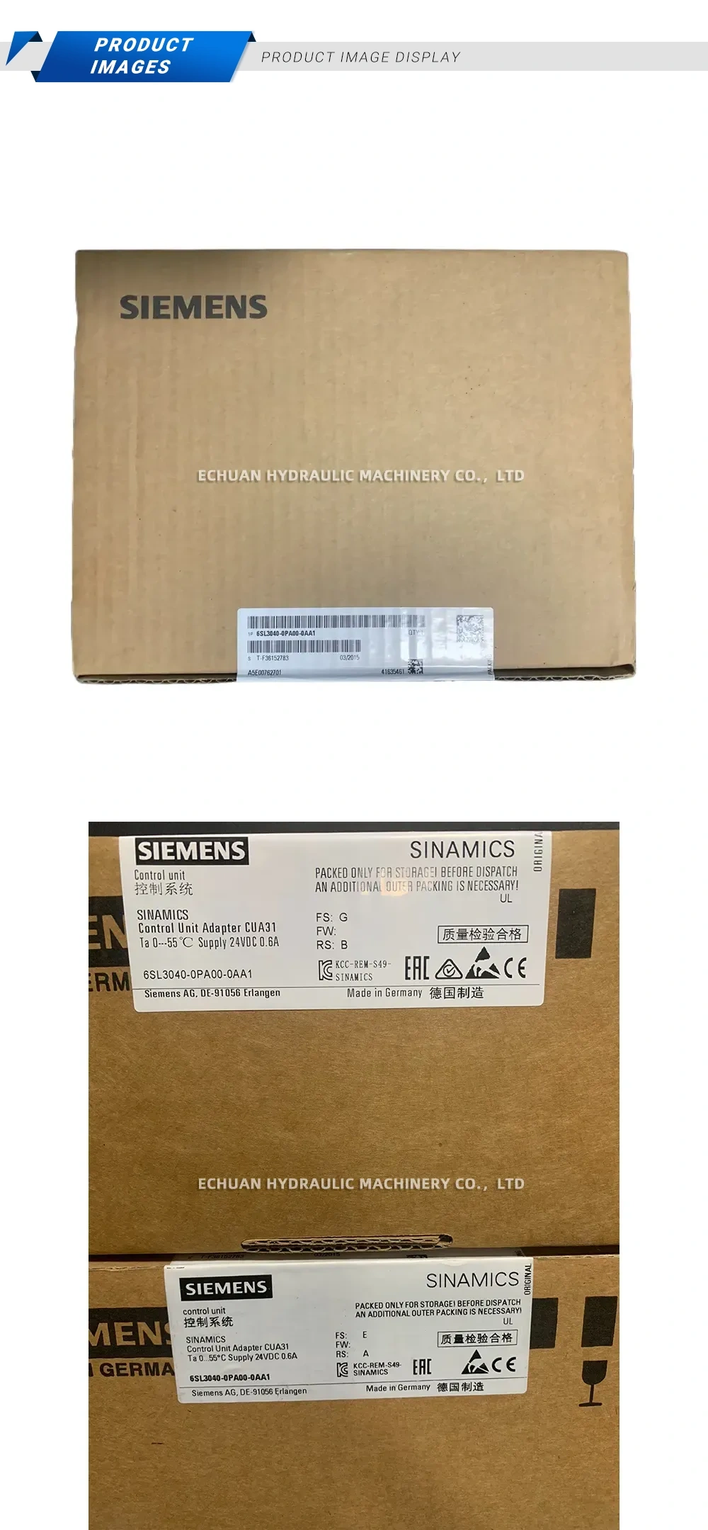 Siemens 6SL3040-0PA00-0AA1 SINAMICS Control Unit Adapter CUA31 Description