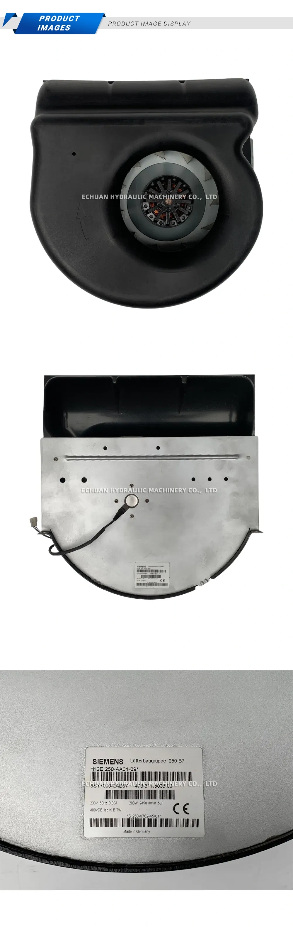 Siemens 6SY7000-0AB67 Centrifugal Fan Assembly Description