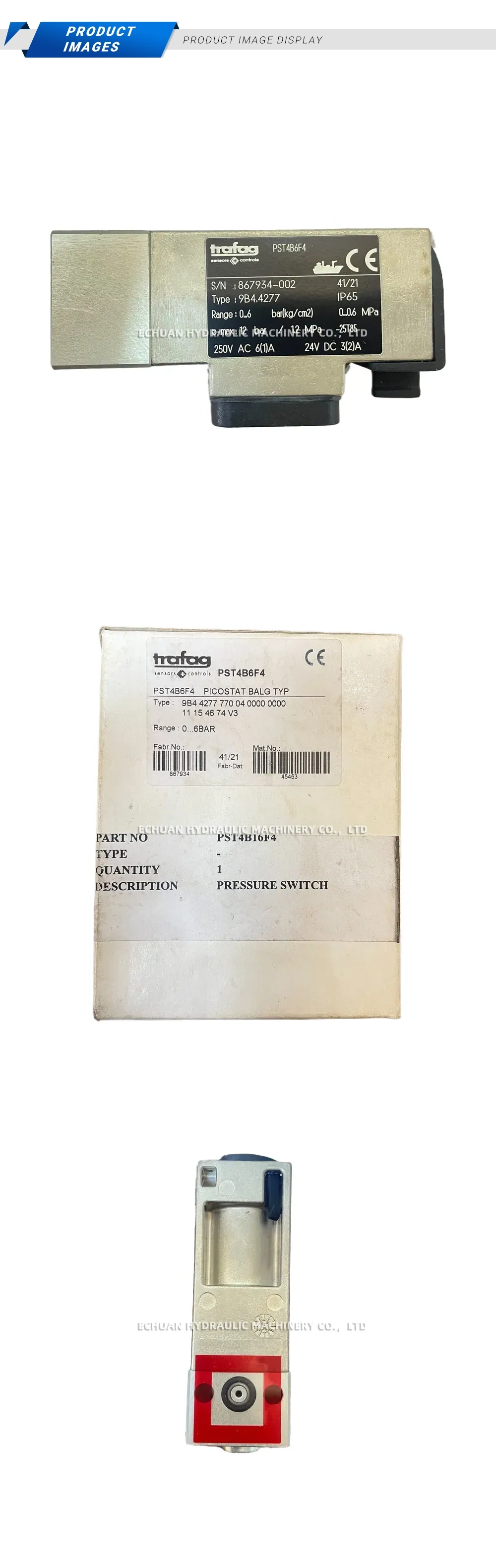Trafag PST4B6F4 Pressure Switch Description